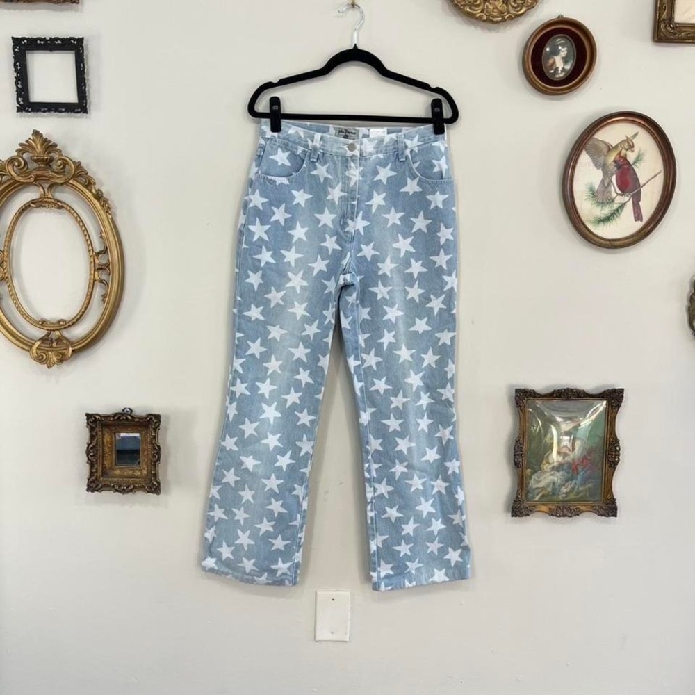 Vintage Y2K John Banner Star Print Light Wash Denim Jeans